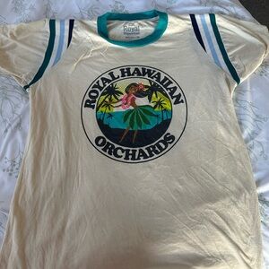 Royal Hawaiian Orchards Cream Graphic Ringer Tee